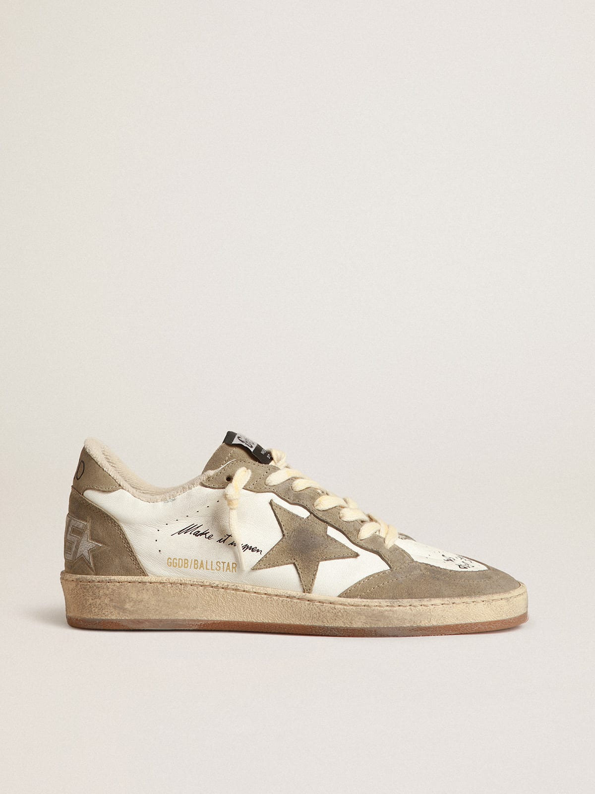 Ball Star Uomo con stella e talloncino in suede tortora