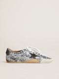 Men's True-Star in silver sequins with black star and beige leather heel tab