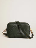 Borsa Star Bag in pelle color verde scuro con stella ton sur ton
