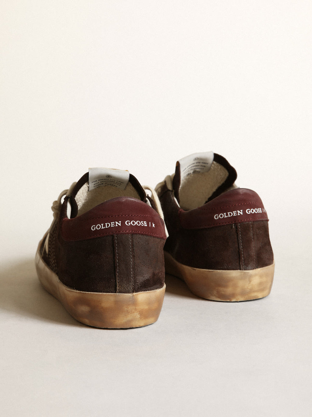 Super-Star Penstar in suede marrone con stella color platino