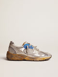 Sneaker Dad-Star color argento e finiture distressed