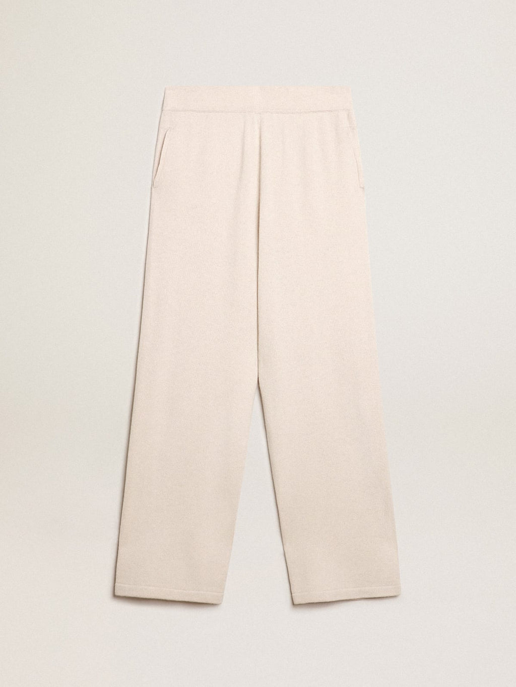 Pantalone jogging uomo misto cashmere di colore bianco