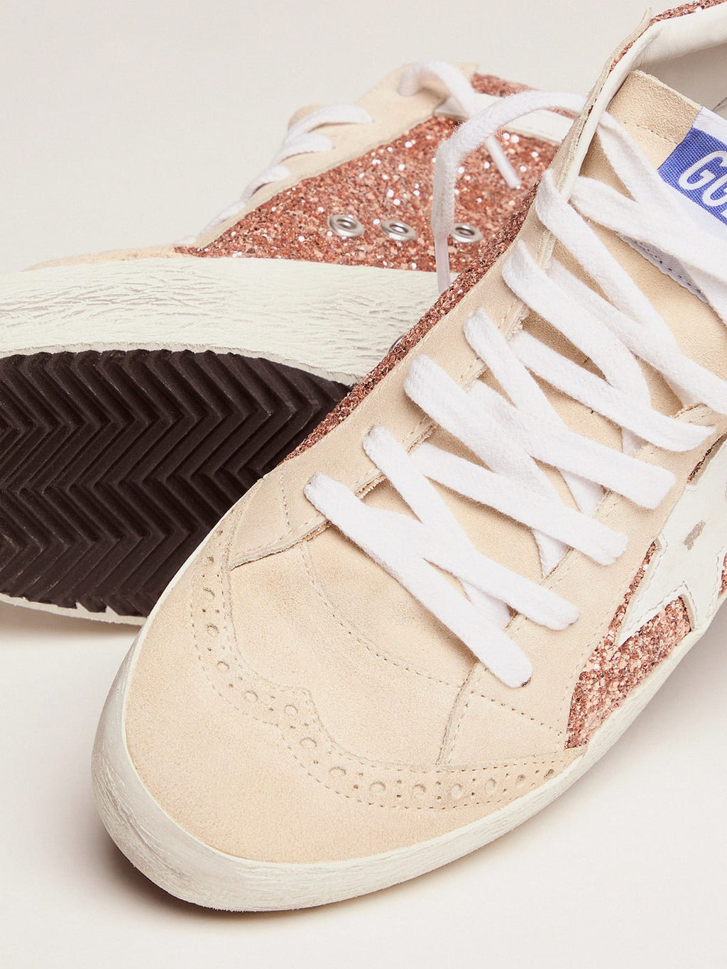 Mid Star con glitter oro rosa