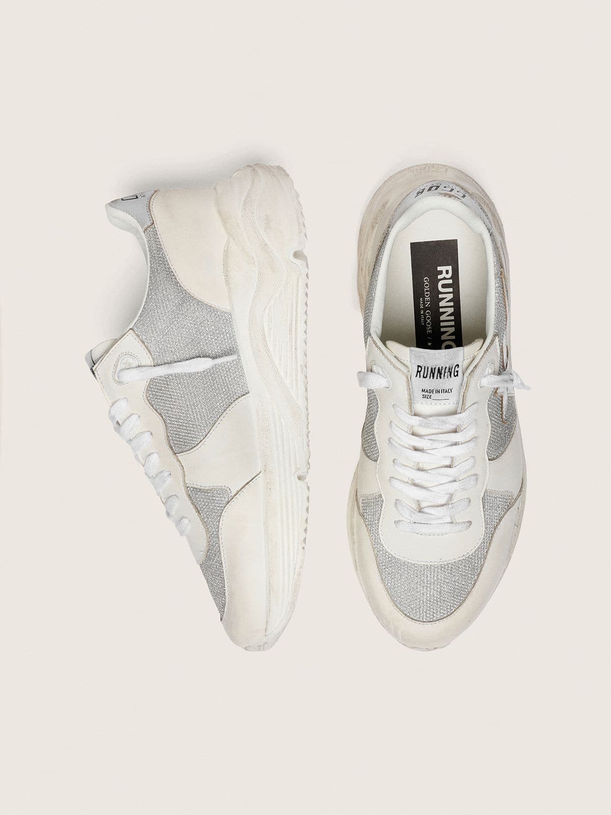 Women’s Running Sole in mesh and nubuck with silver metallic leather star