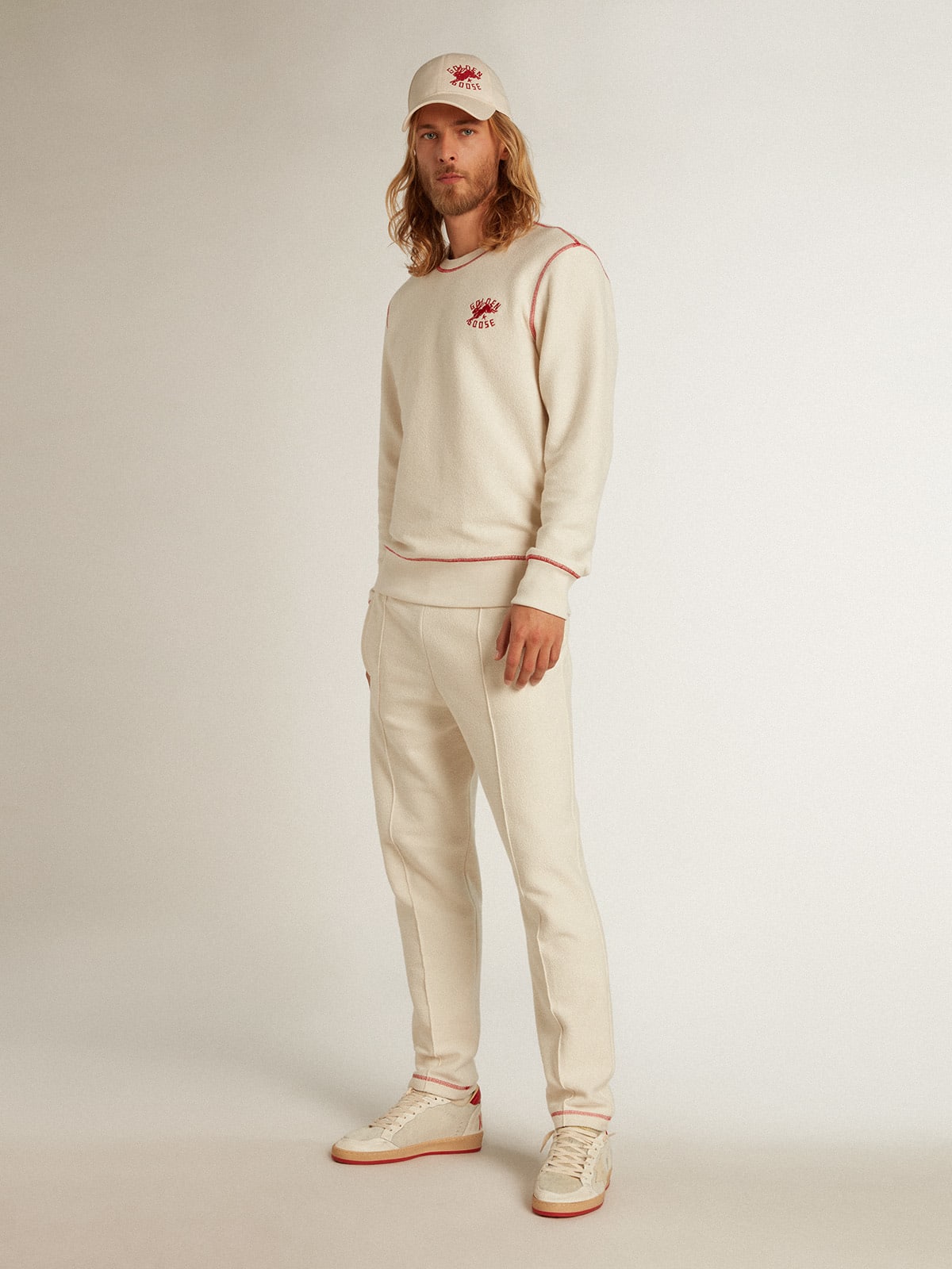 Pantalone jogging Uomo color bianco heritage con logo CNY