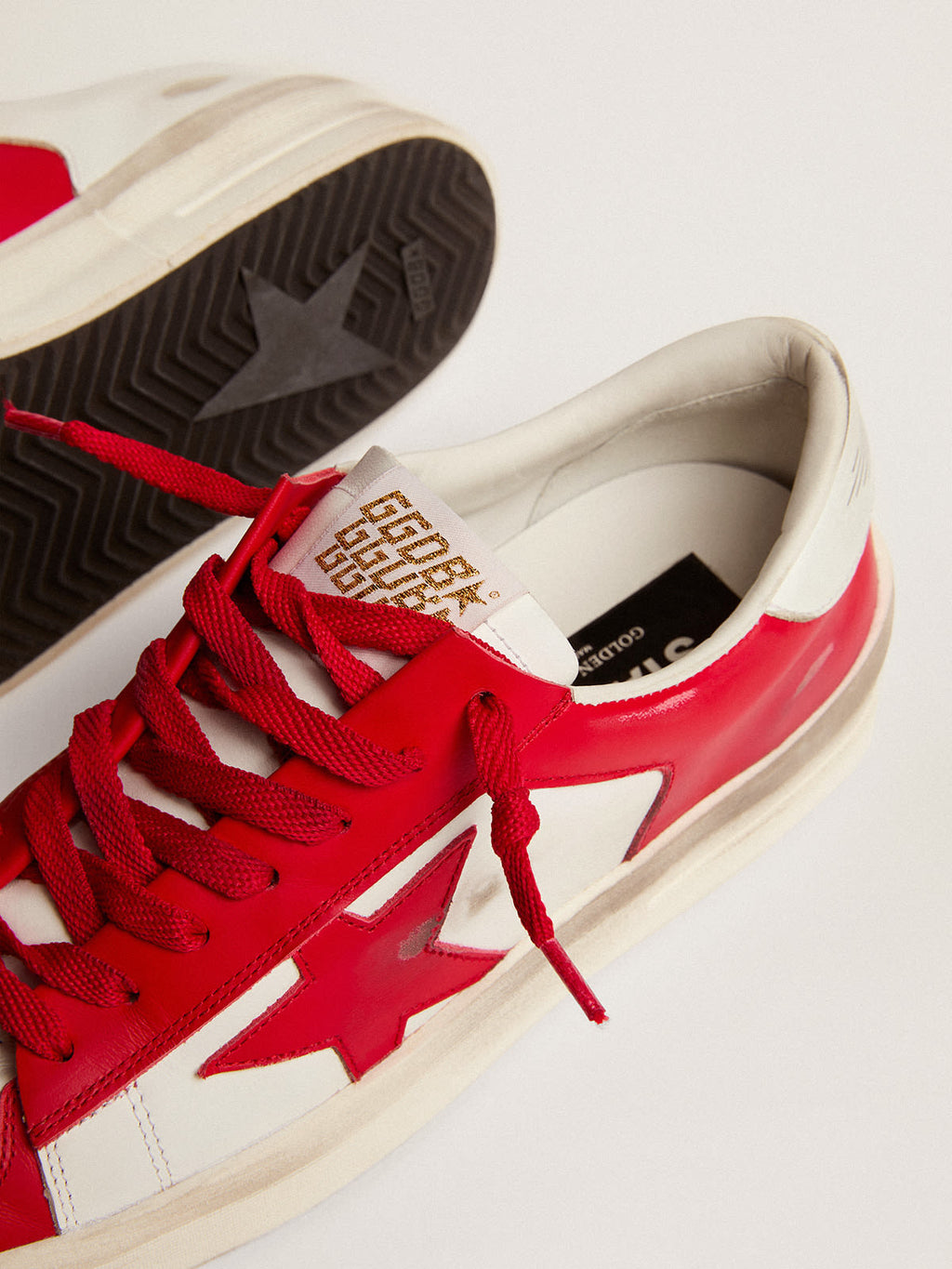 Sneaker Stardan donna in pelle bianca e rossa