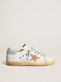 Sneaker Super-Star LTD in pelle e canvas bianchi con stella in nabuk marrone chiaro