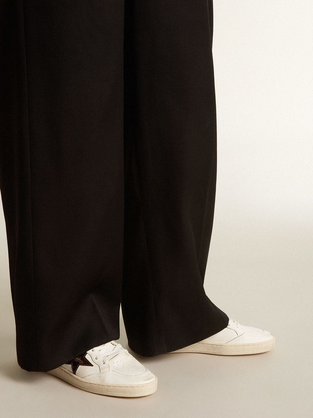 Ball Star with burgundy croc-print leather star and gold heel tab