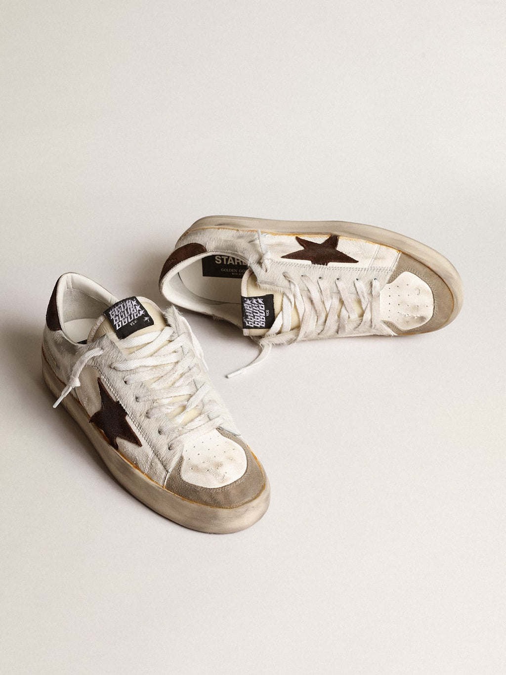 Stardan Uomo in nappa e cavallino con stella in suede marrone