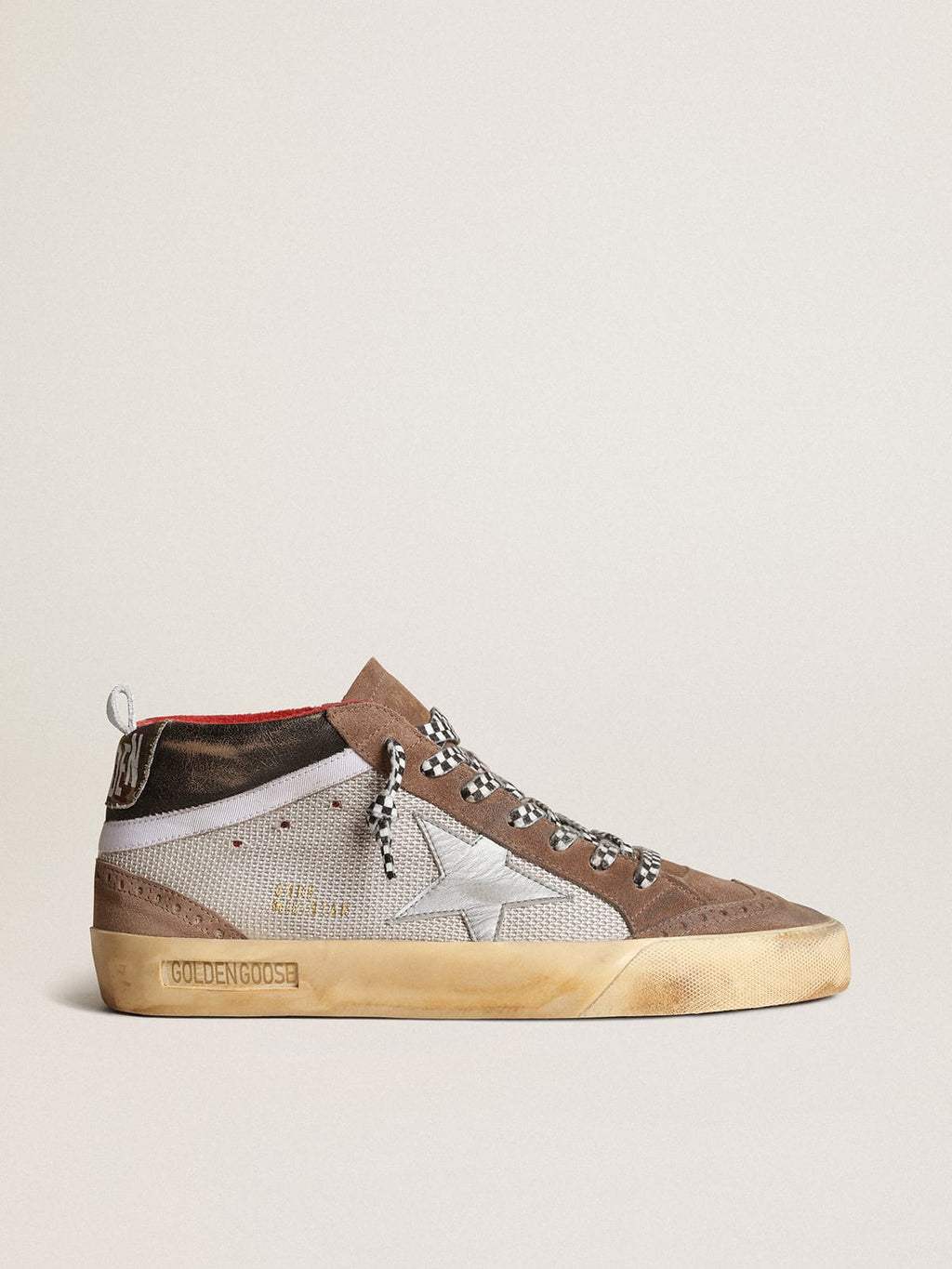 Mid Star in rete e suede con stella in pelle argento