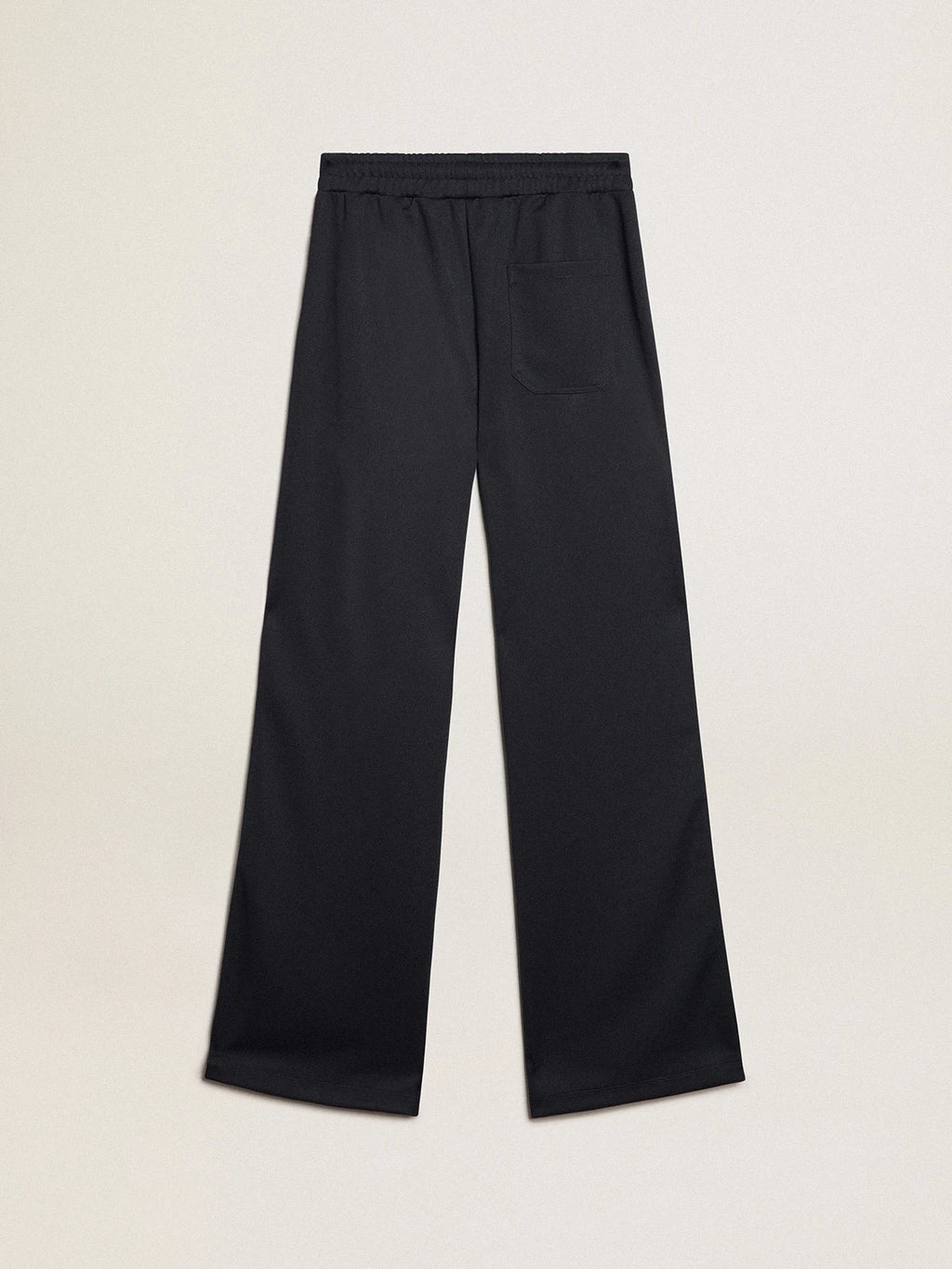 Pantalone jogging blu scuro con nastro bianco e stelle a contrasto