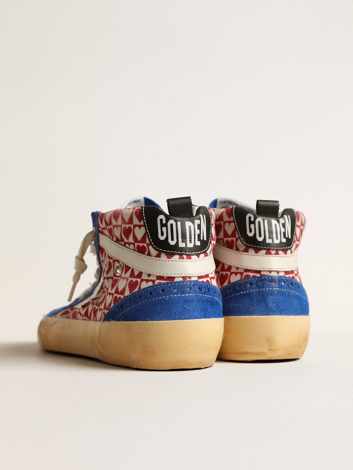 Mid Star Uomo in canvas con stampa a cuori e stella argento