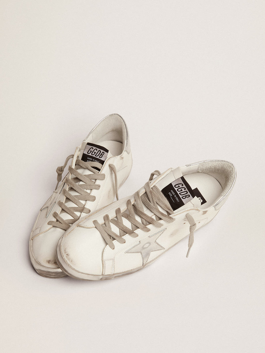 Sneakers Super-Star con stella e talloncino in glitter