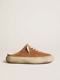Space-Star Sabot Uomo in suede color tabacco con stella traforata