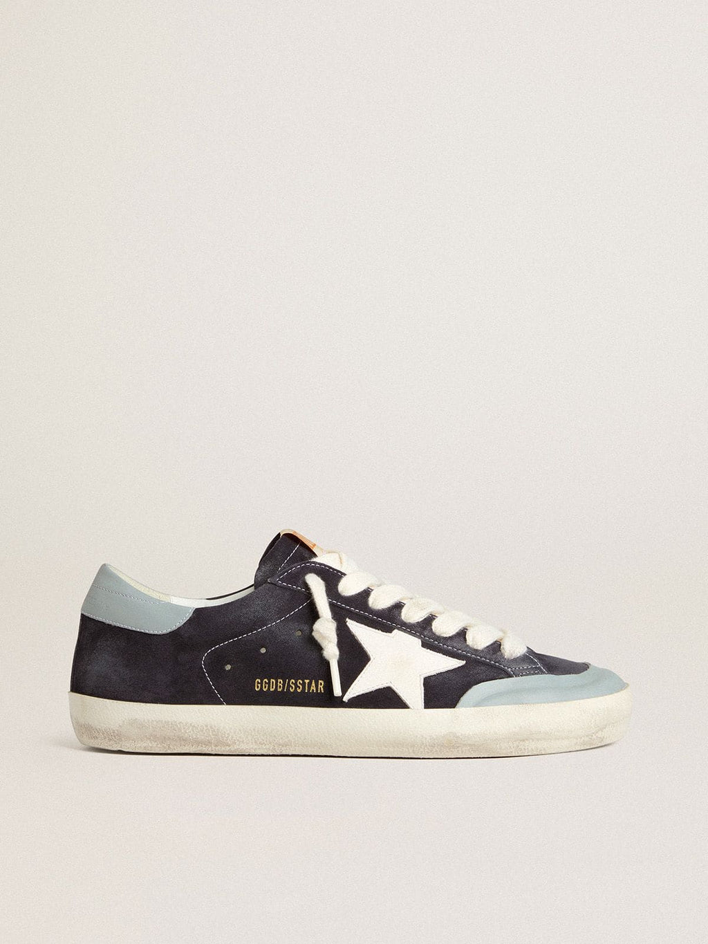 Men's Super-Star in midnight-blue suede with white leather star and light blue leather heel tab