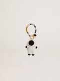 Baby astronaut charm in cotton crochet with bead chain