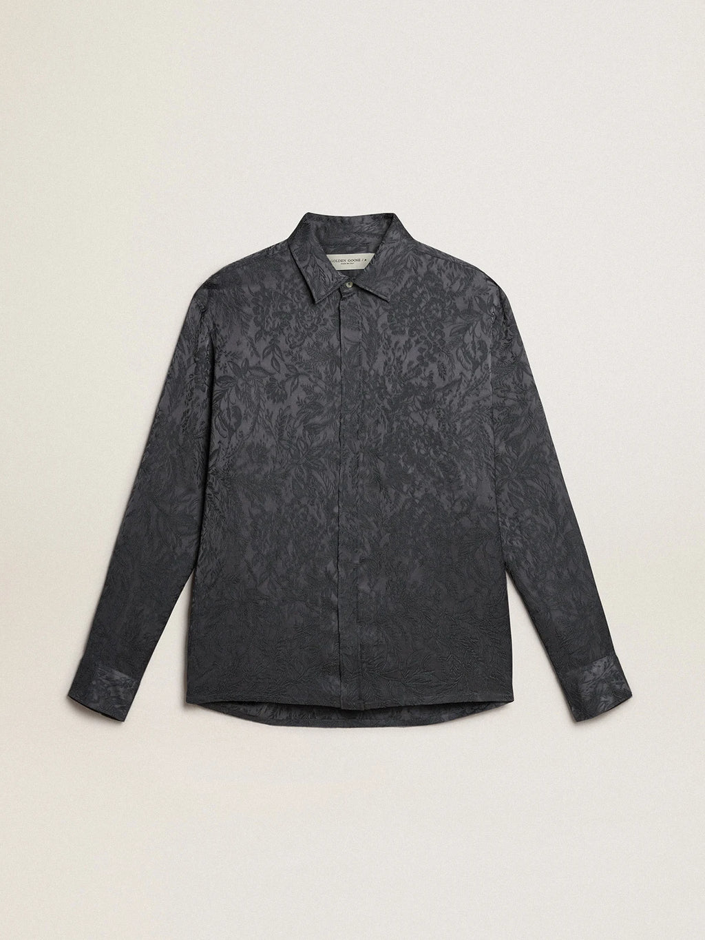 Camicia in jacquard con motivo toile de jouy all over