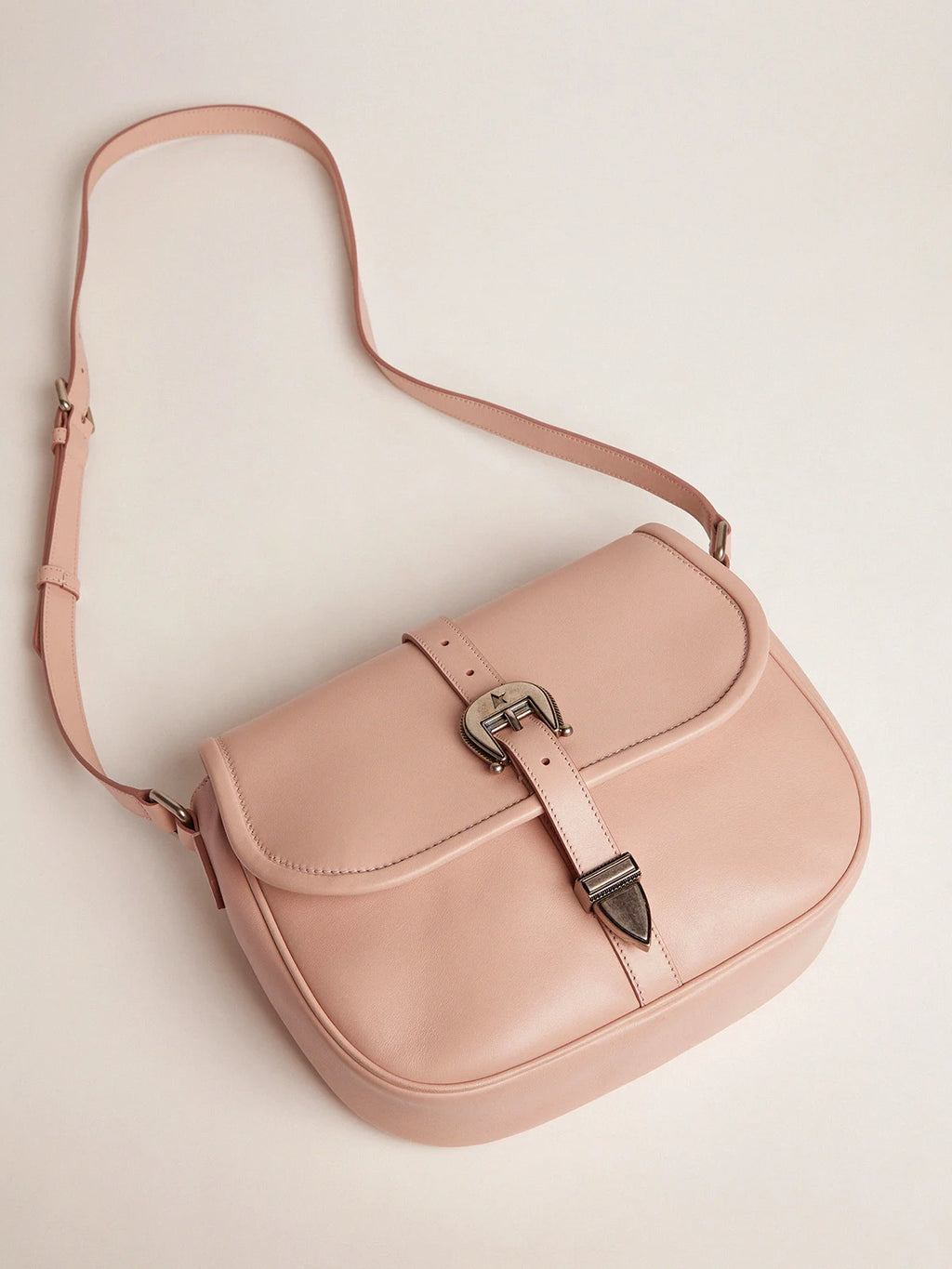 Borsa Rodeo Bag medium in pelle color rosa quarzo