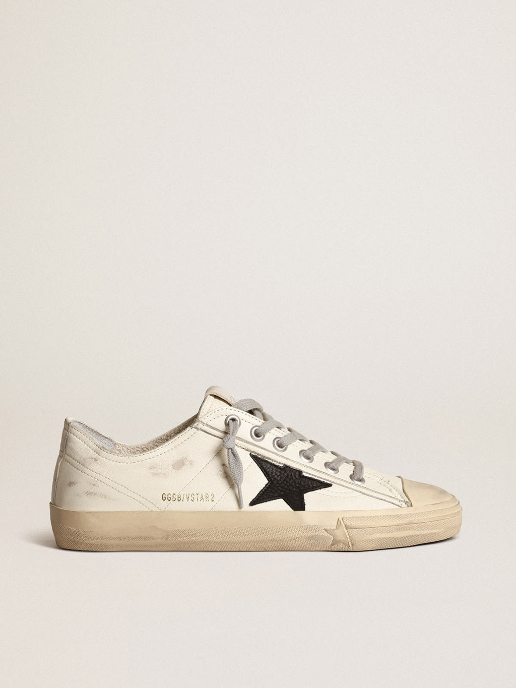 Sneaker V-Star in nappa bianco sporco con stella in nabuk nero