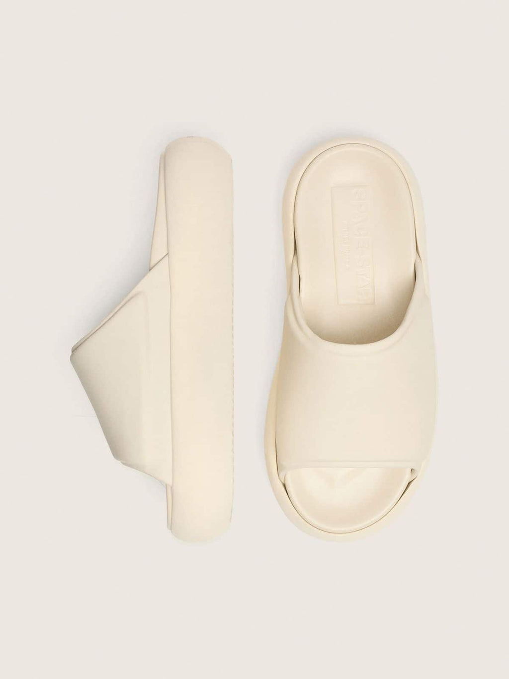 Women's Space-Star Slide slip-ons in white leather