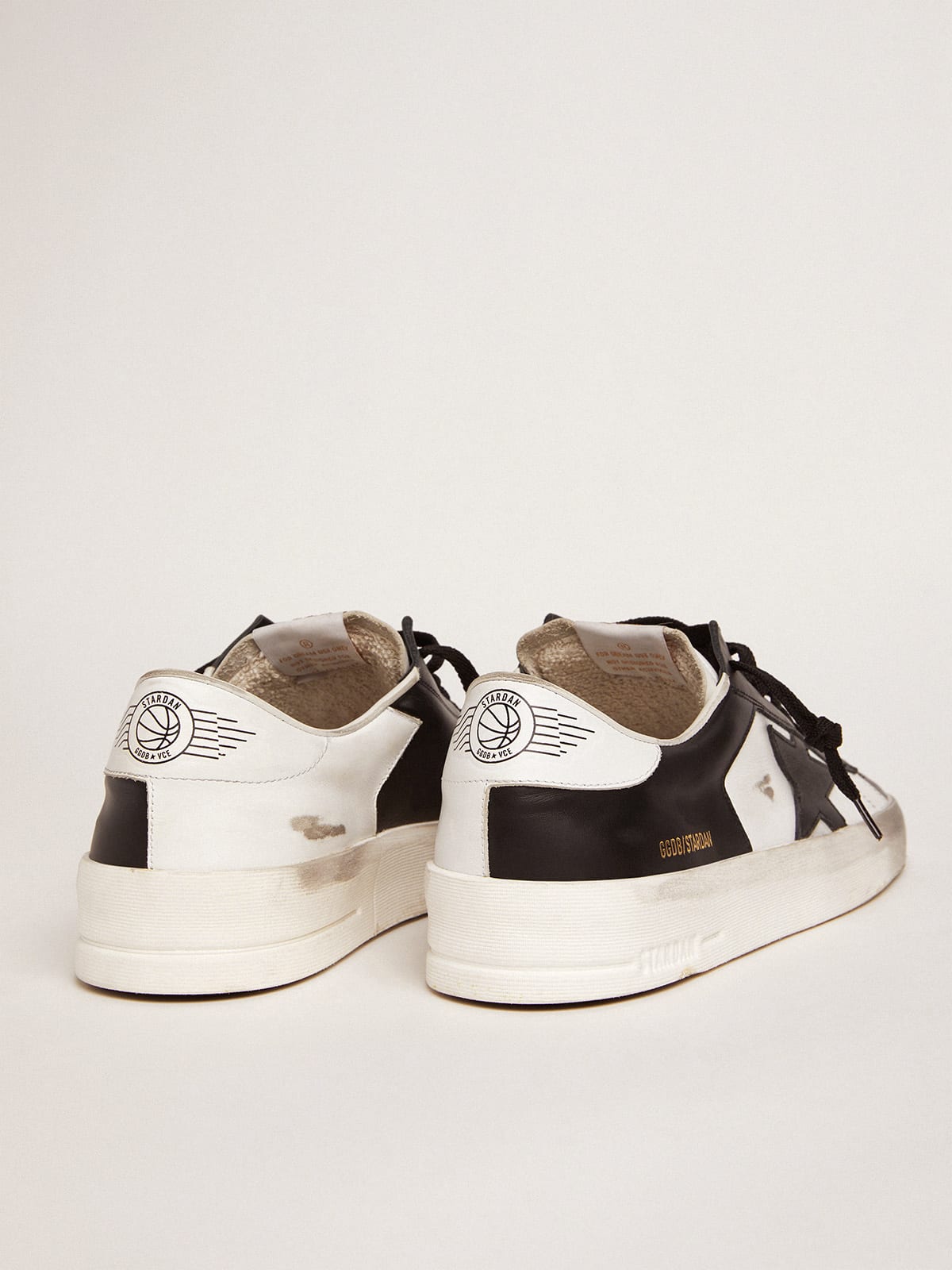 Sneaker Stardan uomo in pelle bianca e nera
