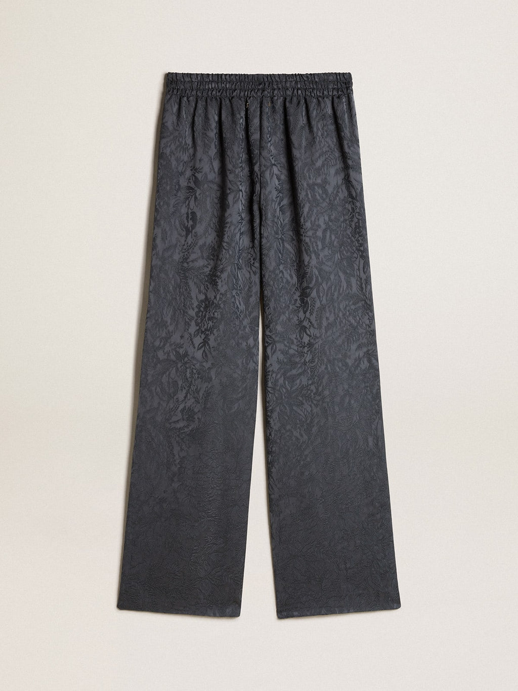 Pantalone in jacquard con motivo toile de jouy all over