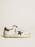 Super-Star con stella in pelle nera e talloncino in cavallino leo
