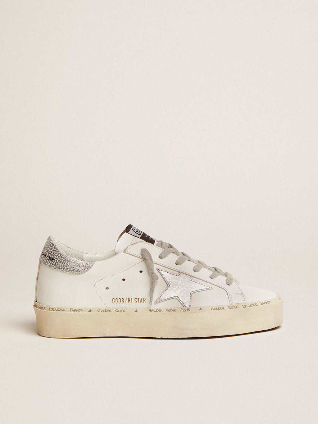 Sneakers Hi Star con stella e talloncino in argento metallizzato
