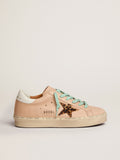 Sneaker Hi Star con stella in cavallino leopardato e talloncino in pelle bianca con stampa coccodrillo