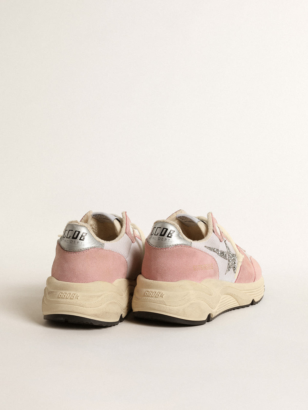 Running Sole in rete grigia e suede con stella in glitter argento