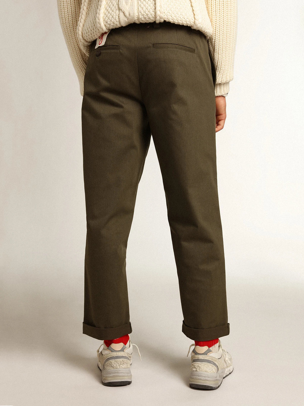 Pantalone chino Golden Collection color verde militare