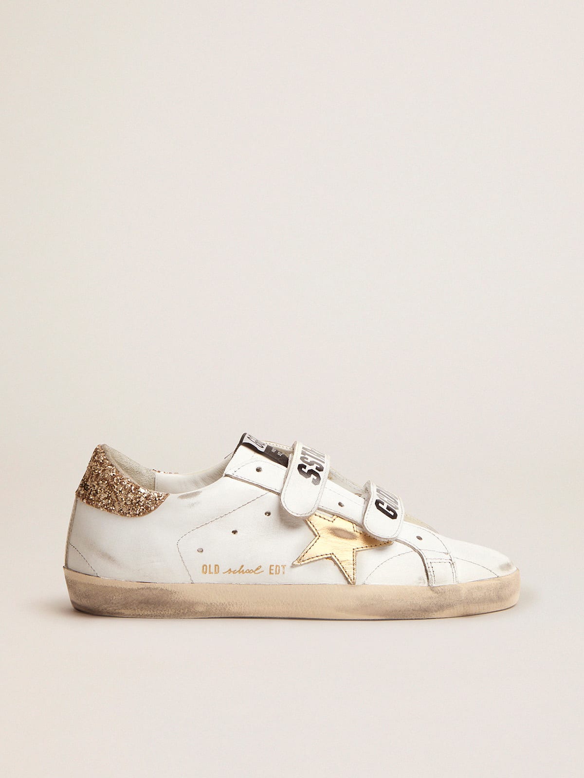 Old School con stella dorata in pelle laminata