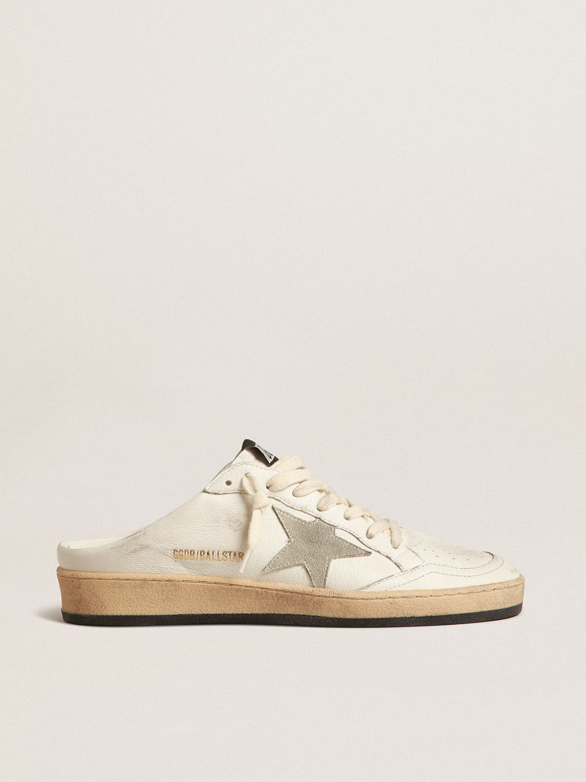 Ball Star Sabot in nappa con stella in suede grigio ghiaccio