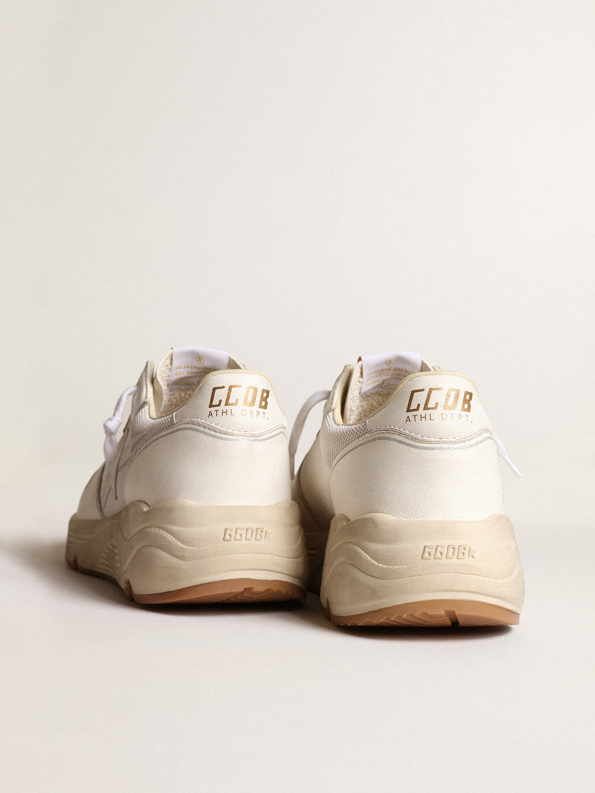 Sneaker Running Sole Donna in rete e nappa color bianco ottico con stella in pelle bianca