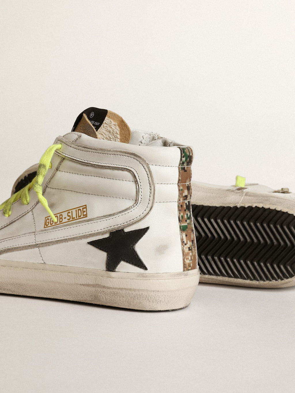 Sneakers Slide in suede e pelle con listino camouflage
