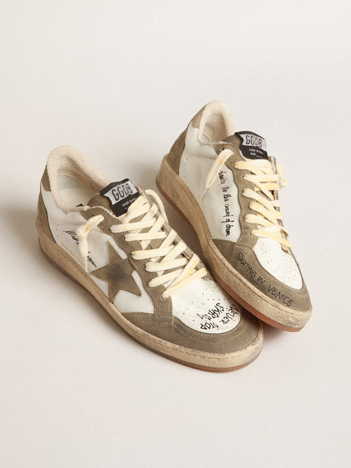 Ball Star Uomo con stella e talloncino in suede tortora
