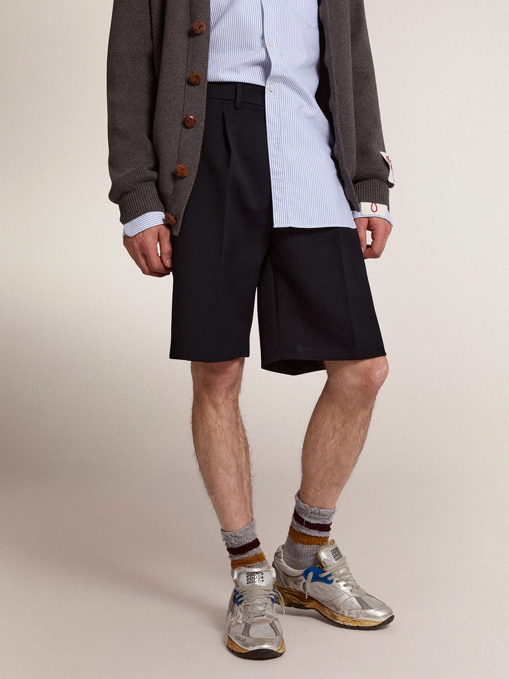 Bermuda Collezione Golden in lana blu scuro