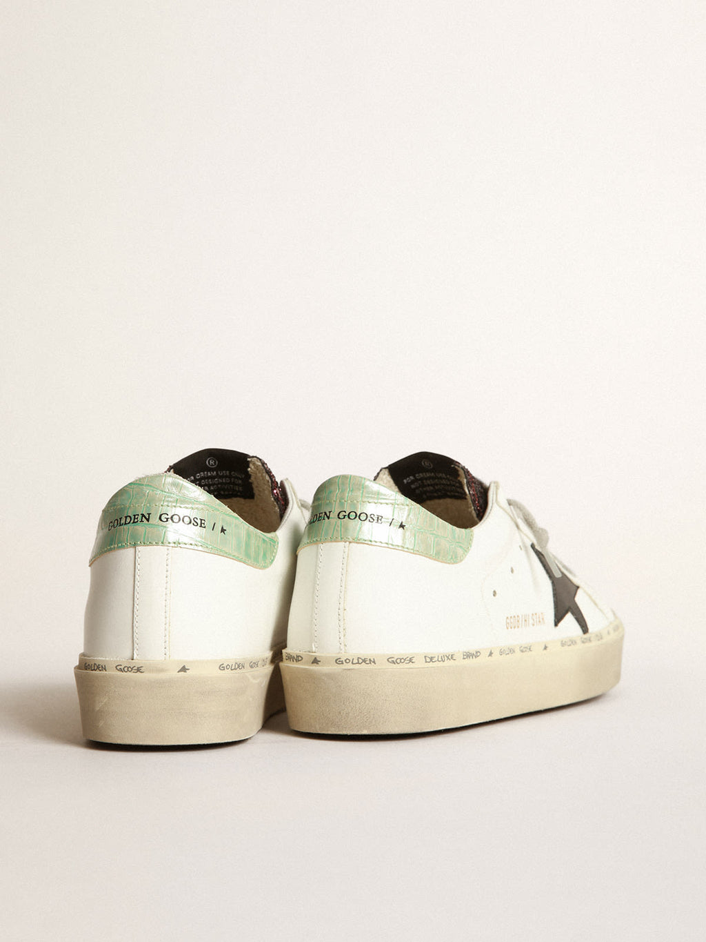 Sneakers Hi-Star bianche con inserto in glitter e stella nera