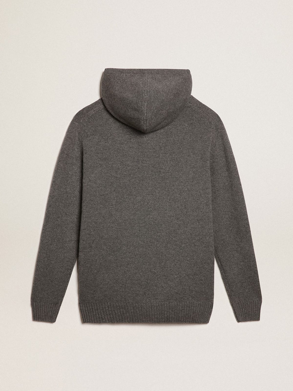 Felpa uomo misto cashmere color grigio melange con cappuccio