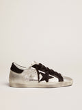 Sneakers Super-Star in pelle argentata con inserti a contrasto