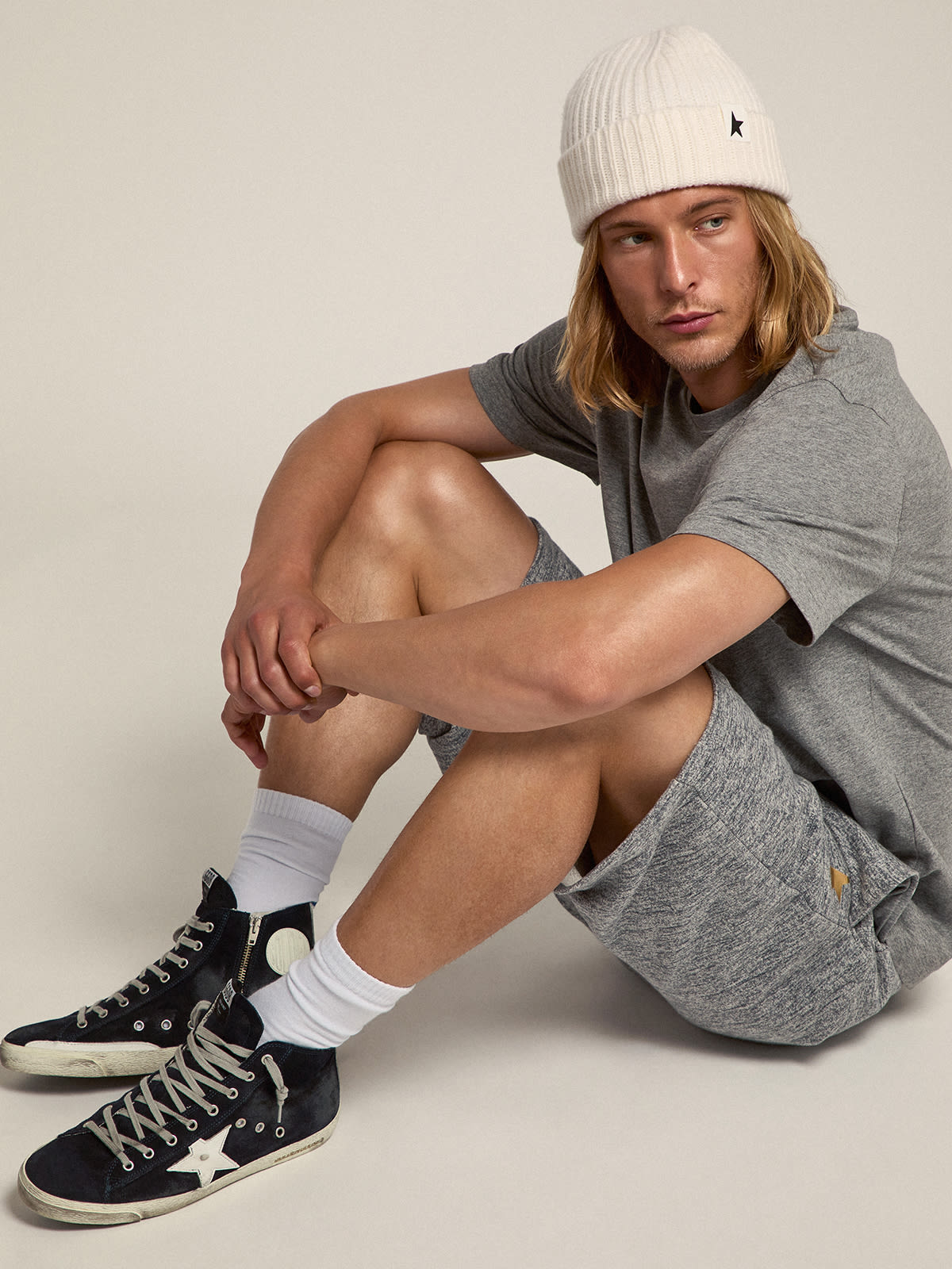 Sneakers Francy in pelle con stella e talloncino in pelle