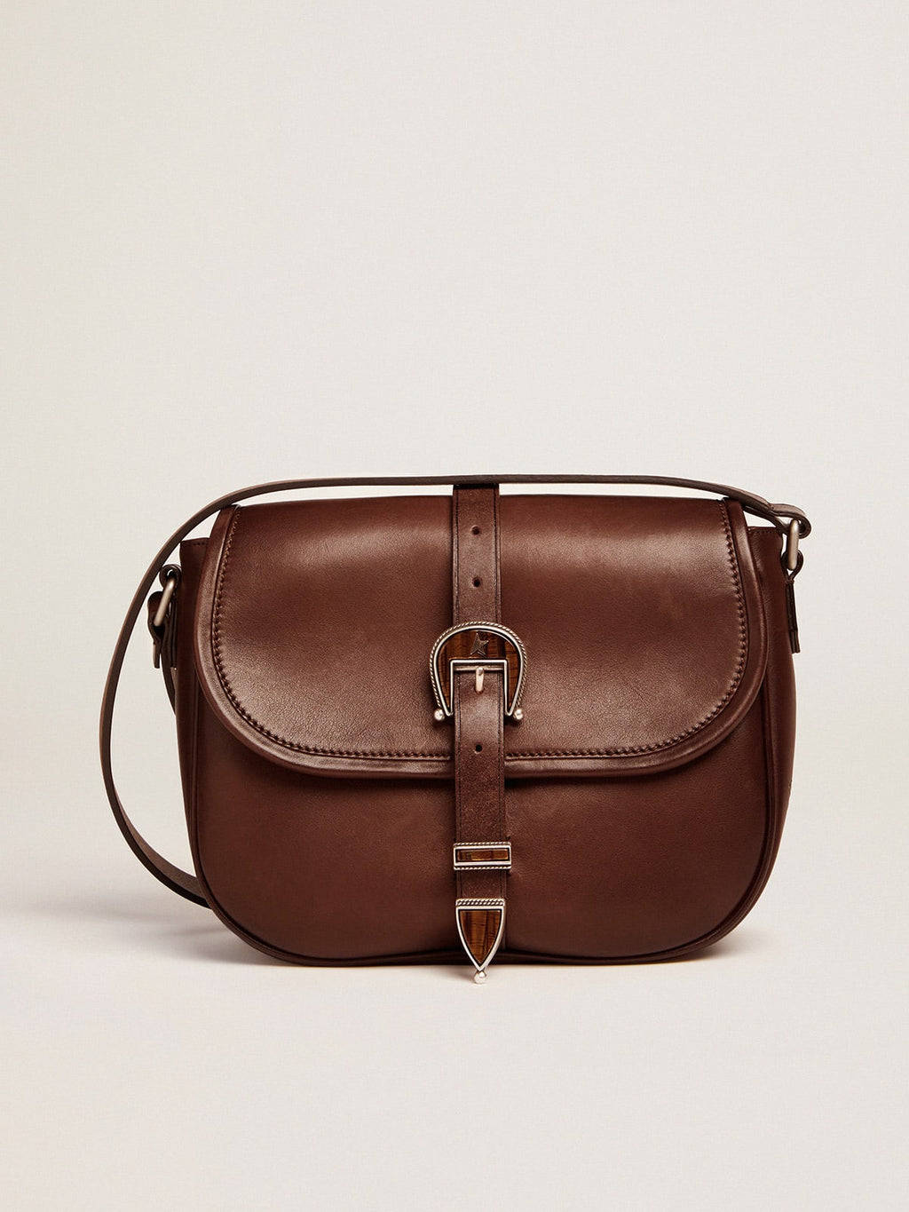 Borsa Rodeo Bag medium in pelle cuoio scuro