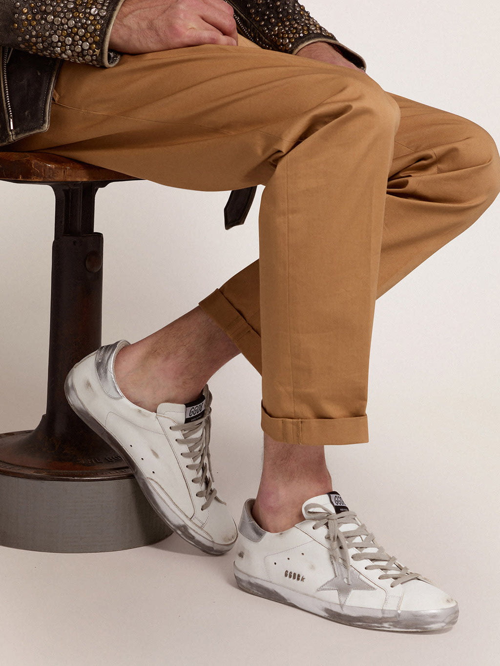 Sneakers Super-Star con stella e talloncino in glitter