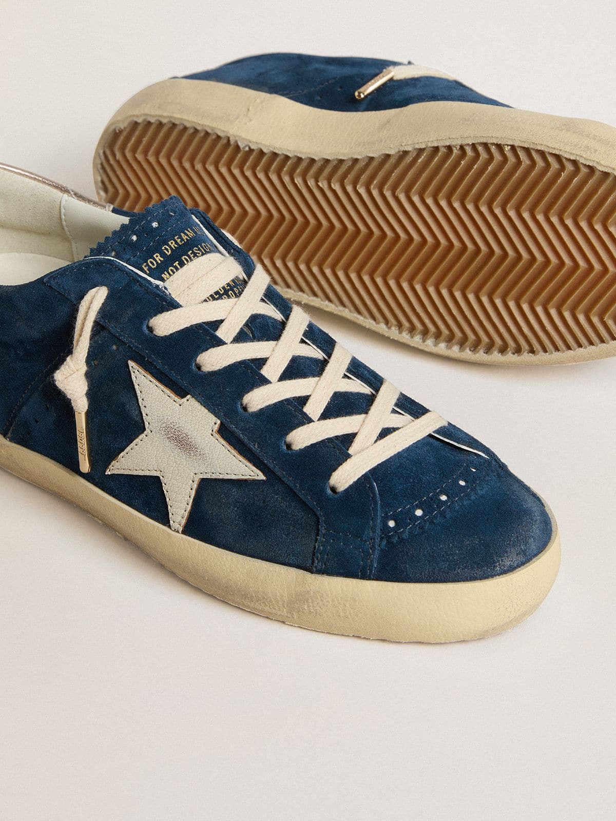 Women's Super-Star LTD in blue suede with white star