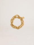 Antique gold-colored woven chain bracelet with star-shaped clasp
