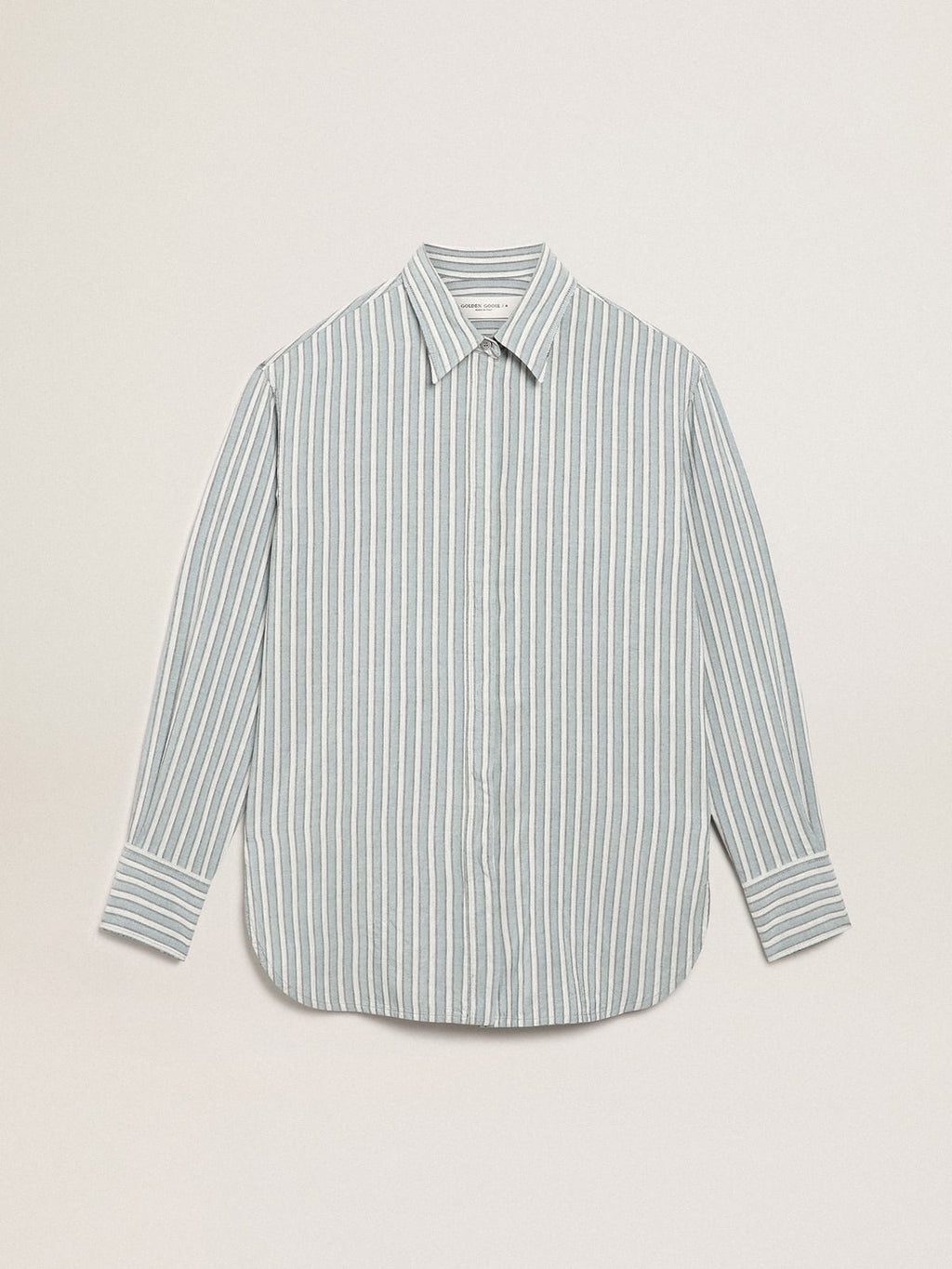 Camicia boyfriend Donna Collezione Journey con righe di colore acqua