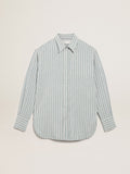 Camicia boyfriend Donna Collezione Journey con righe di colore acqua