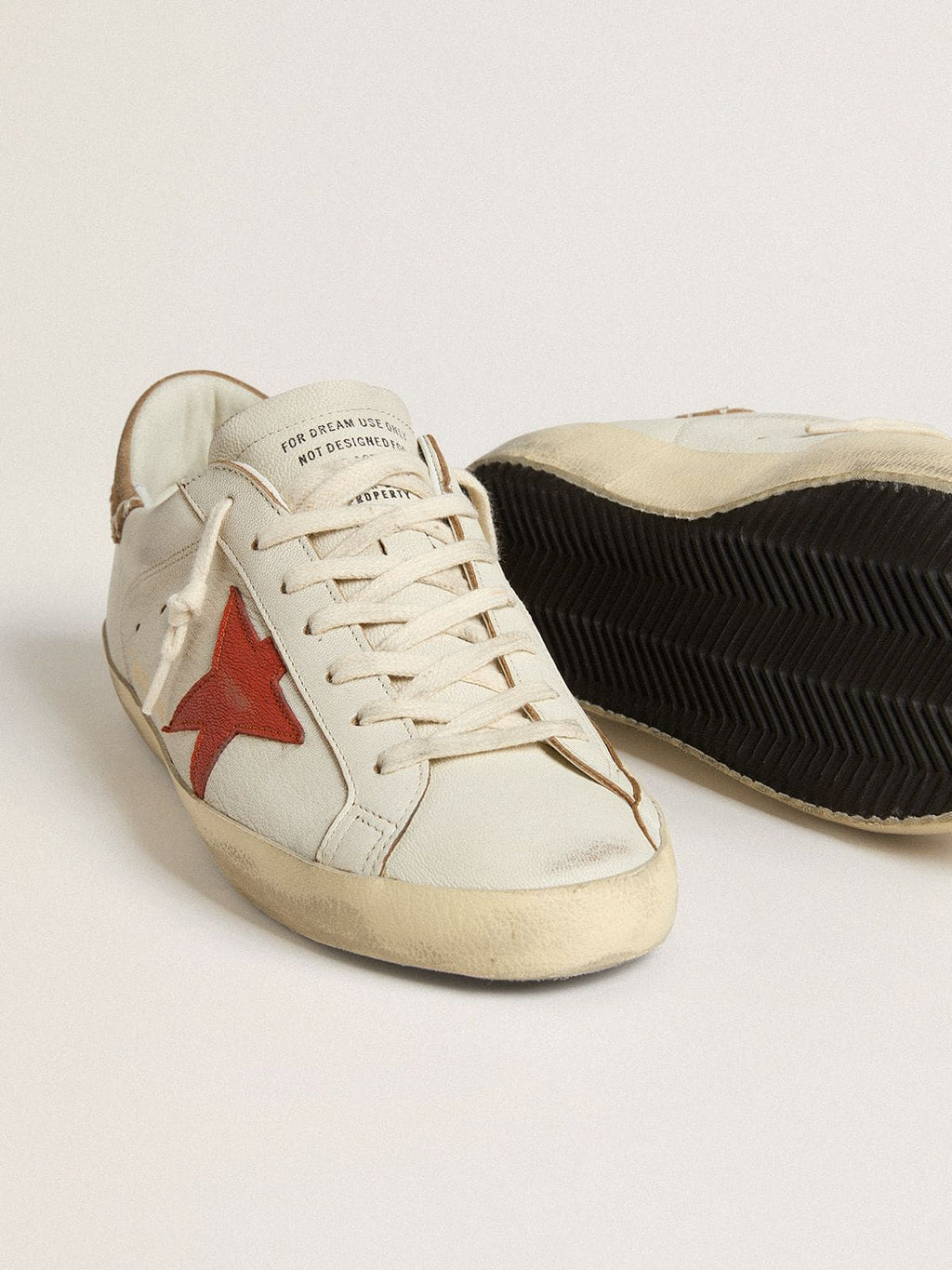 Men's Super-Star LTD in nappa leather with orange leather star and tobacco suede heel tab
