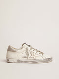 Sneakers Super-Star con foxing sparkle argento e metal studs lettering