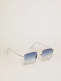 Sunframe Roger modello aviator con montatura argento e lenti blu fumé